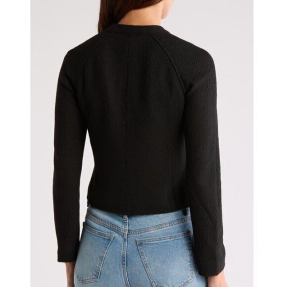 Rag & Bone 'Carol' Textured Woven Sweater-Jacket, Black - Picture 2 of 2